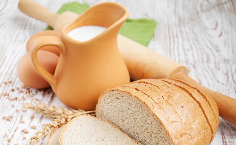 Sliced Bread with Milk