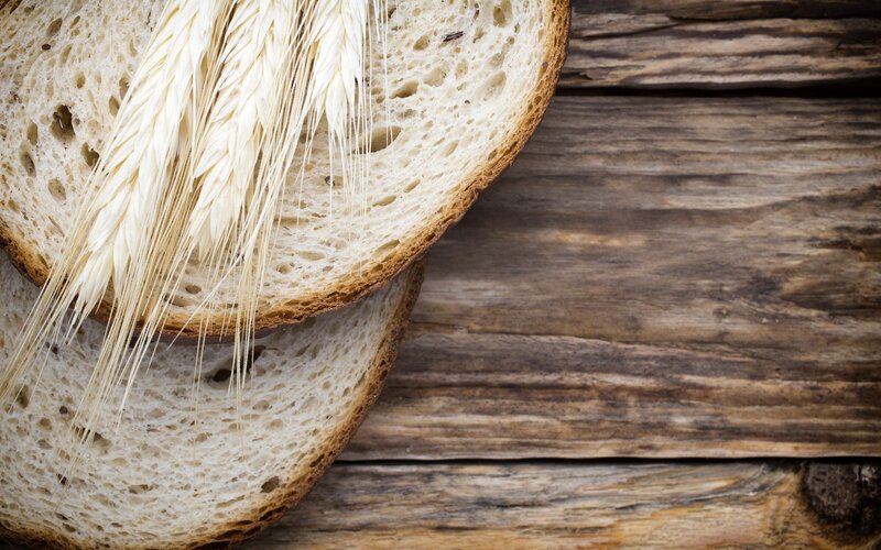 Sliced Bread with Wheat — Brown, Natural, Photograph