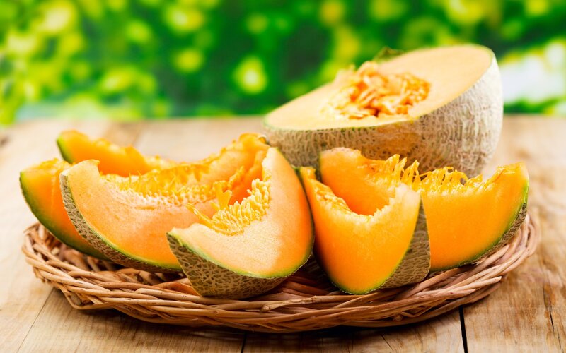 Sliced Cantaloupe Melon — Orange