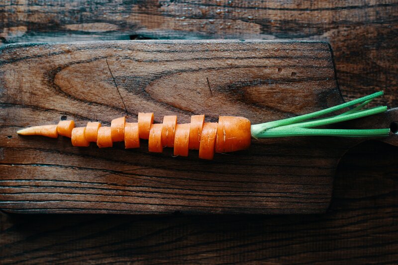 Sliced Carrot on Wood