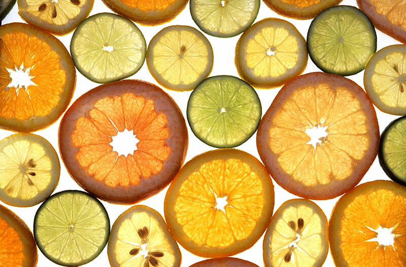 sliced citrus fruit arrangement