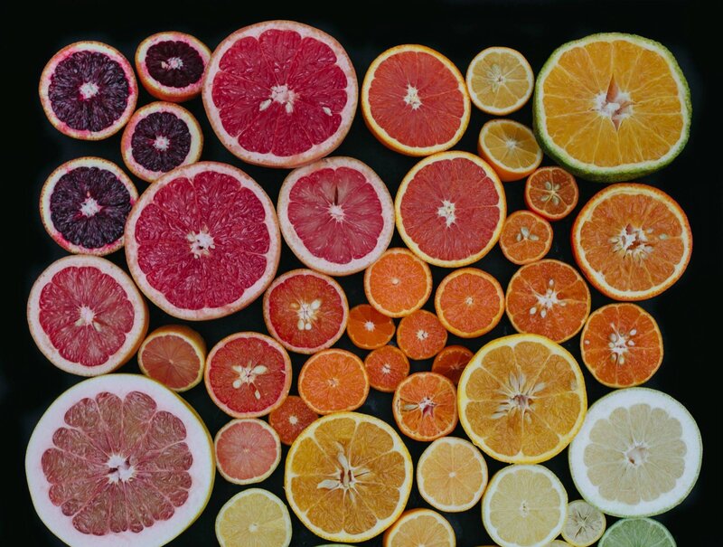 Sliced Citrus Fruits — Orange, Vibrant, Photograph, Oranges, Grapefruits