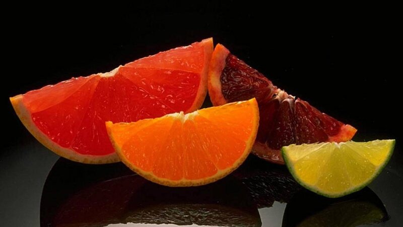 Sliced Citrus Fruits — Red