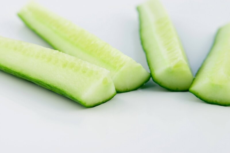 sliced cucumber pieces