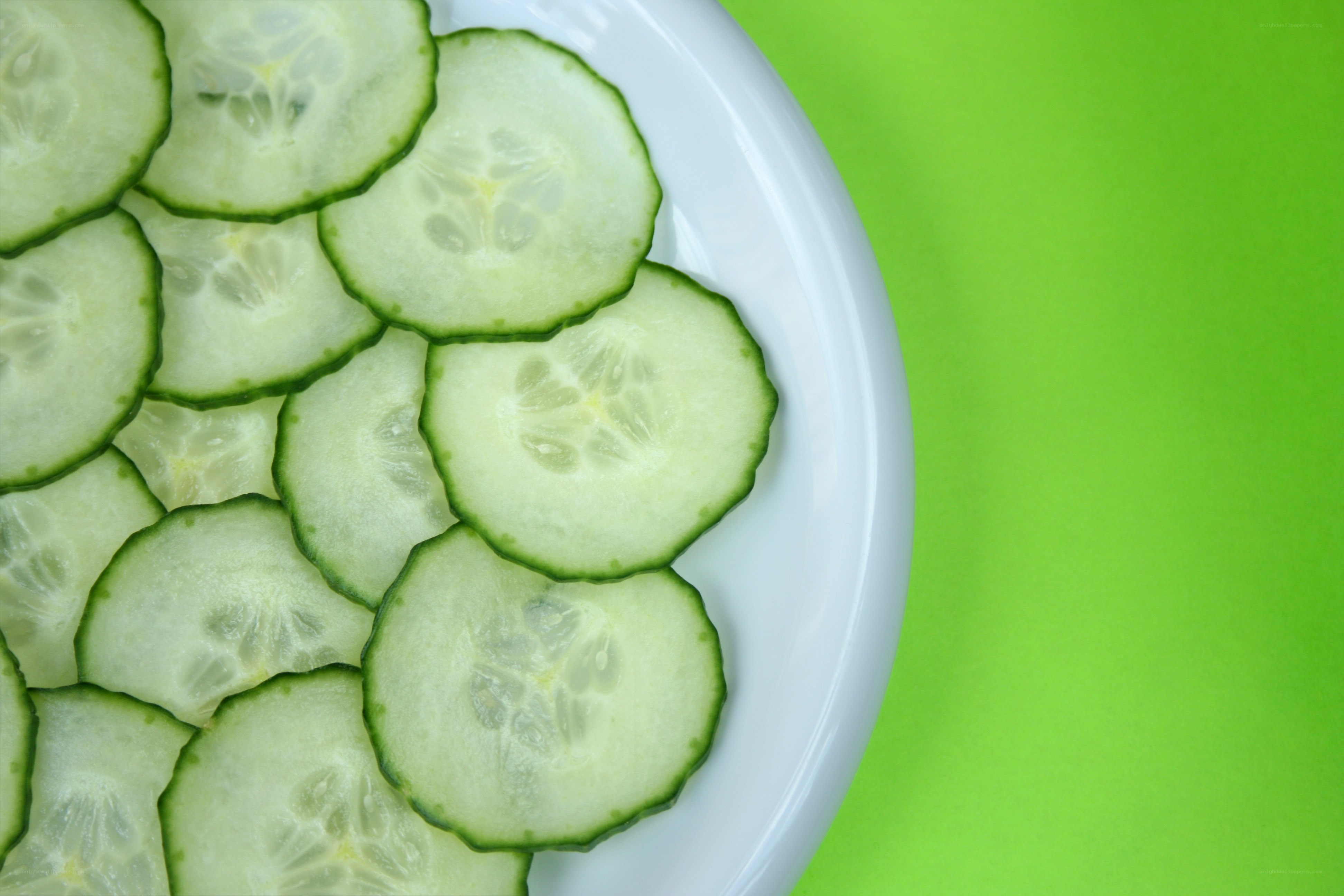 sliced cucumbers on a plate