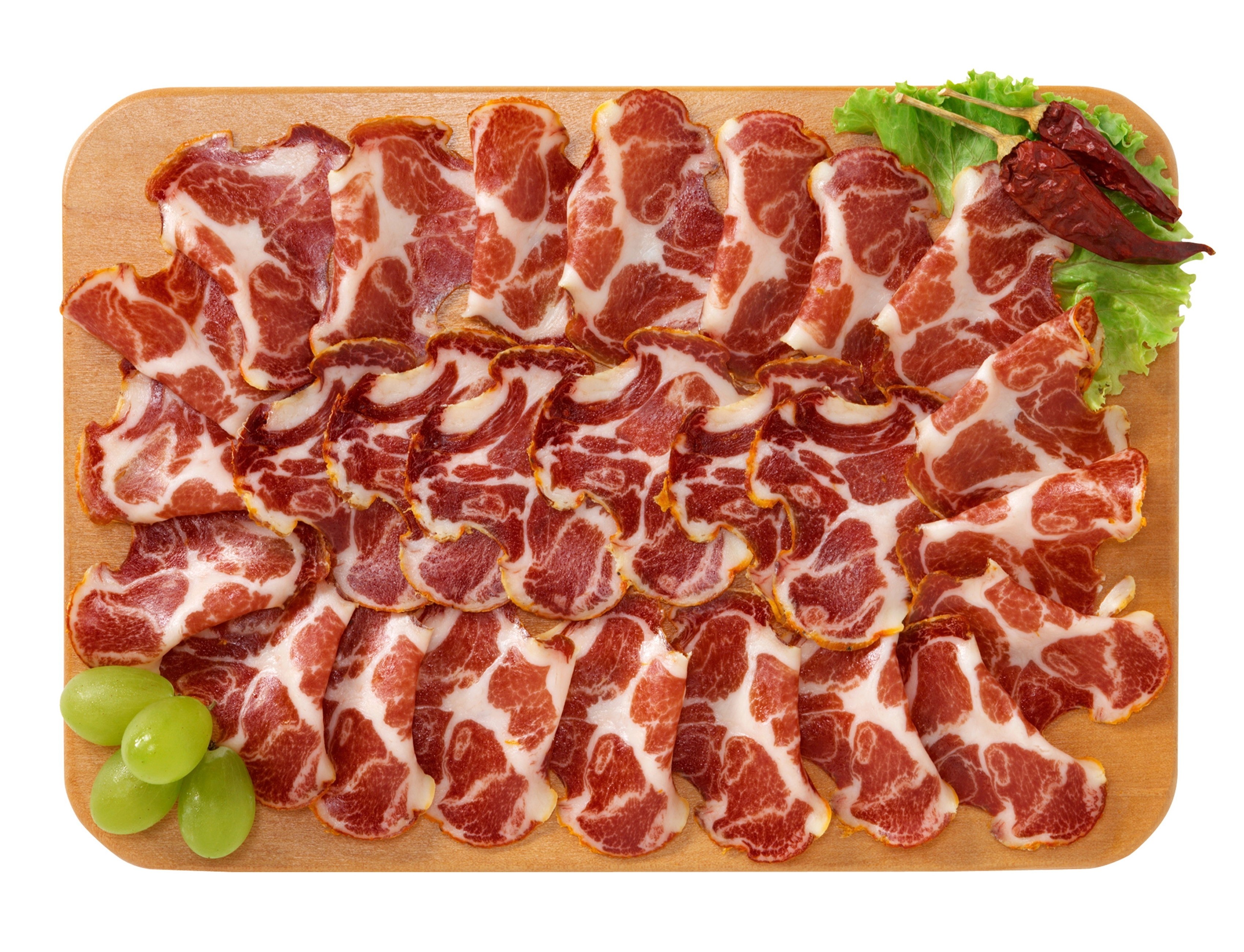 Sliced cured meat platter