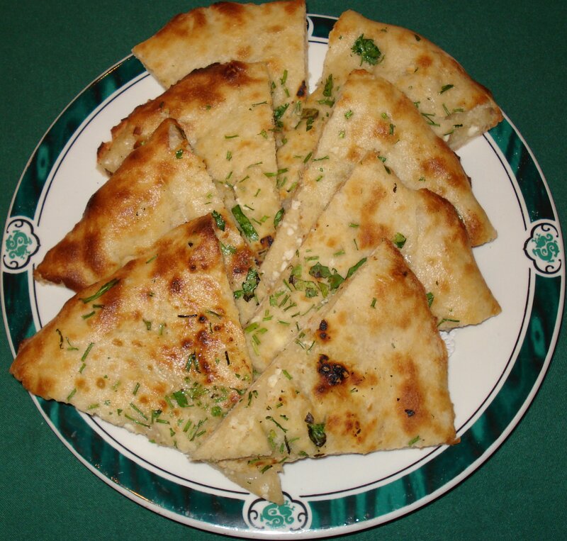 Sliced Flatbread on Plate