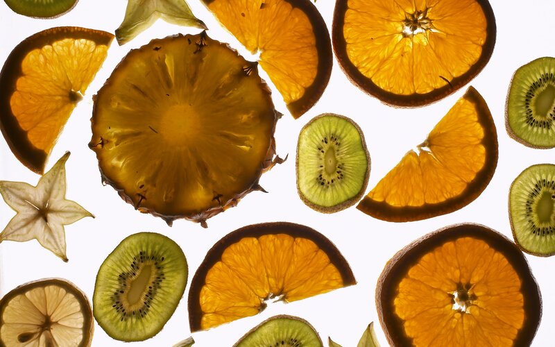 Sliced fruit arrangement