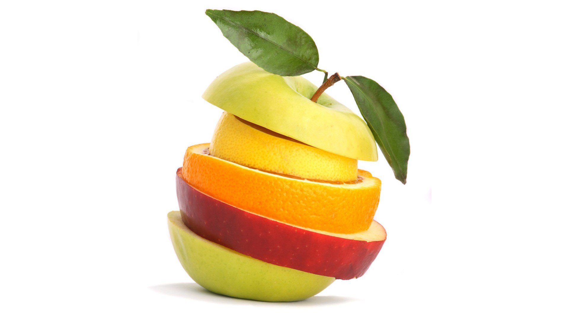 sliced fruit stack with leaves