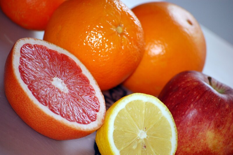 Sliced Grapefruit and Citrus — Orange