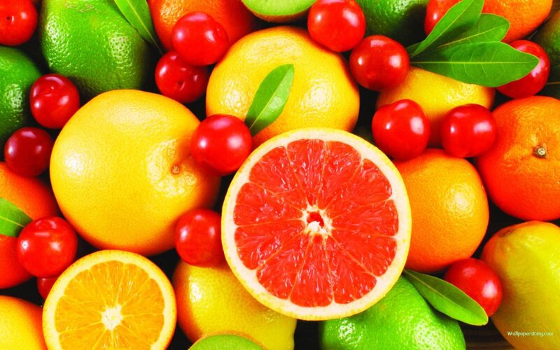 Sliced Grapefruit and Citrus