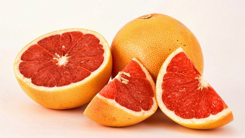 sliced grapefruit fruit