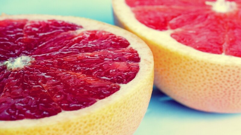 sliced grapefruit halves