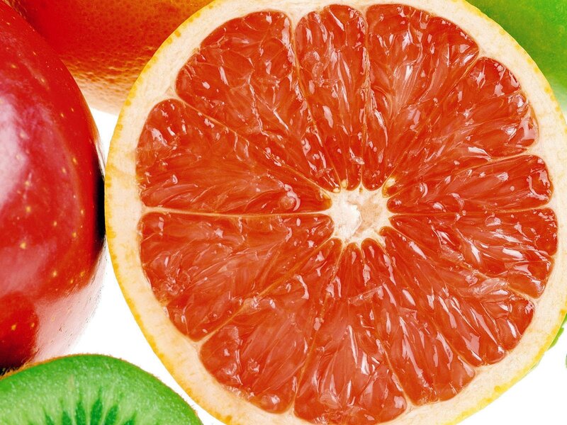 Sliced Grapefruit — Red, Fresh