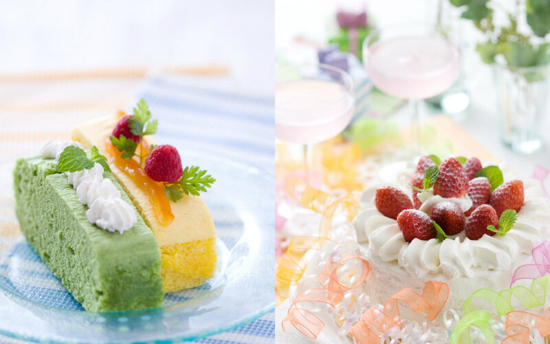 Sliced Green and Yellow Cake