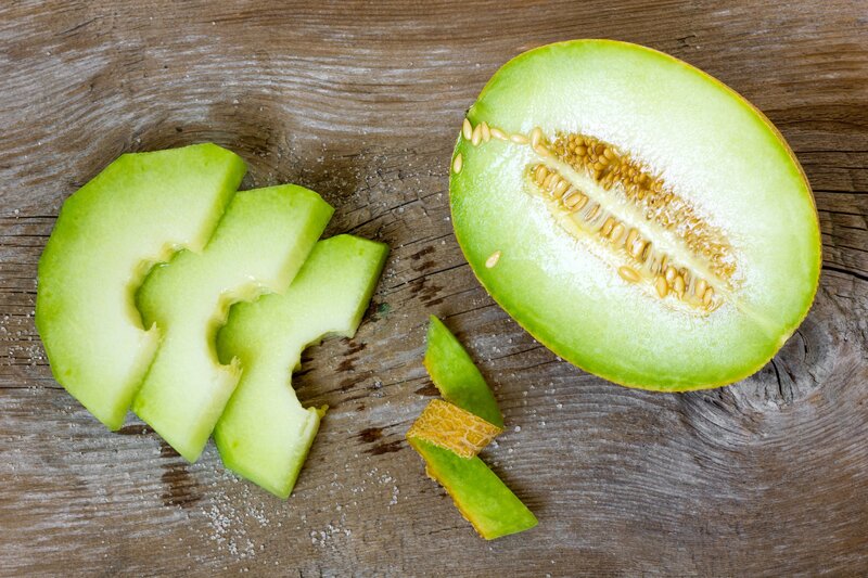 Sliced Green Cantaloupe