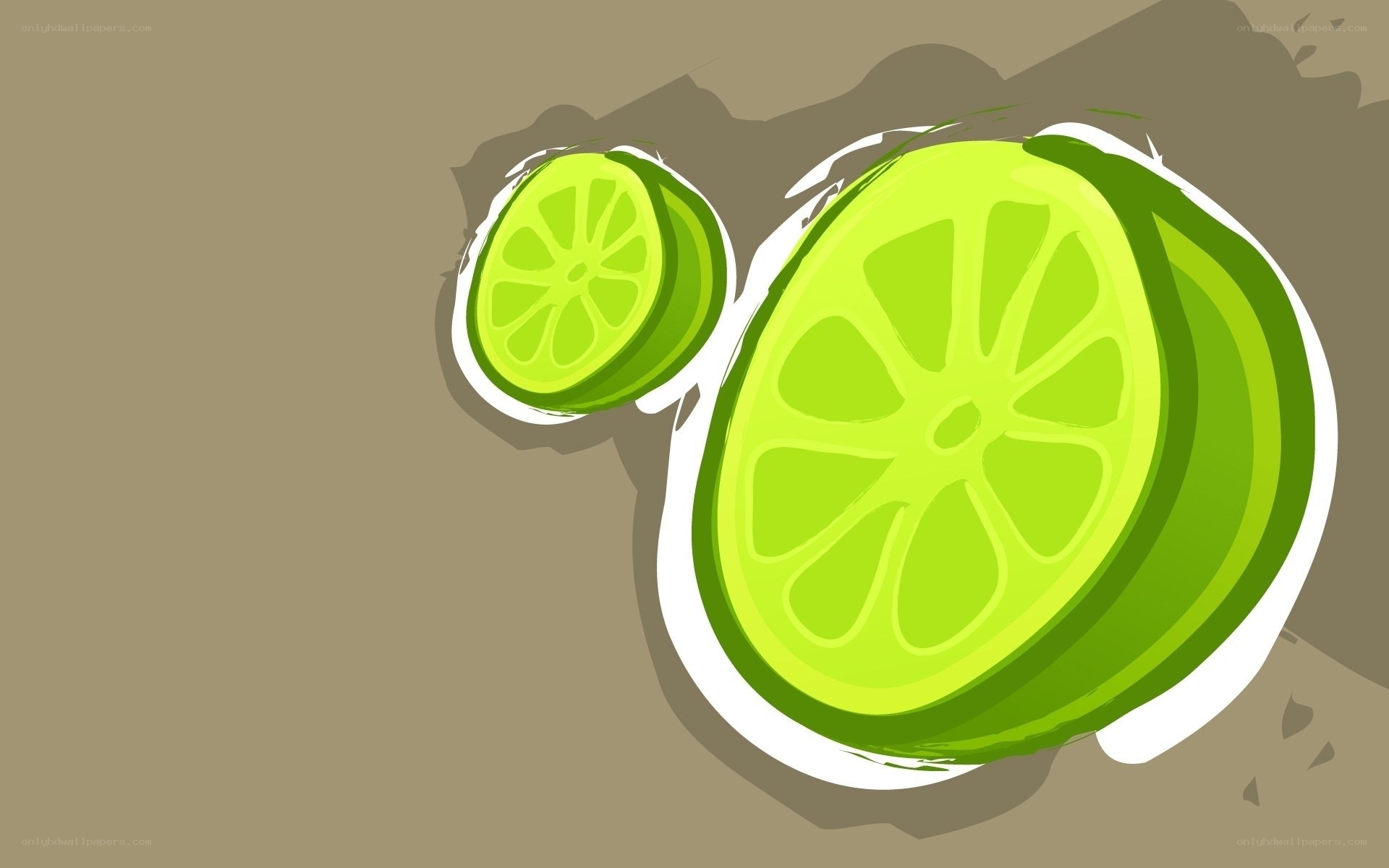 sliced green citrus fruit