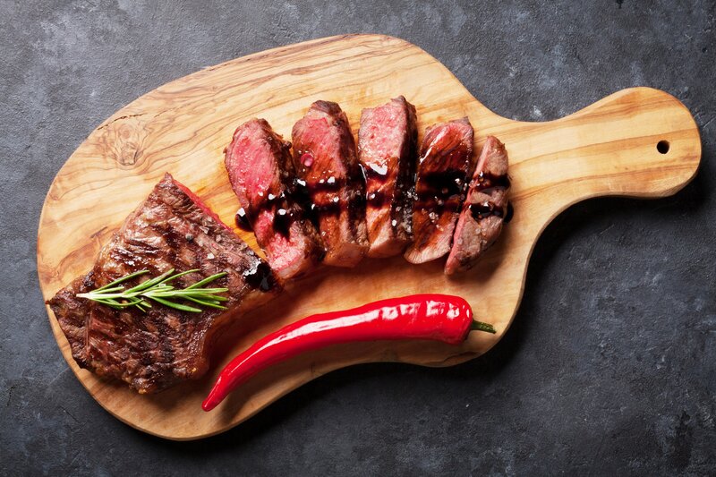 Sliced Grilled Steak — Brown, Appetizing