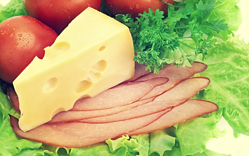 Sliced Ham with Cheese
