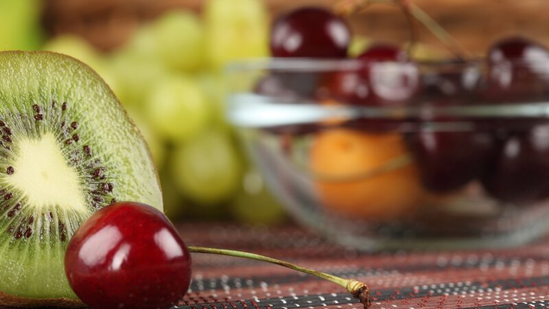 Sliced Kiwi and Cherries