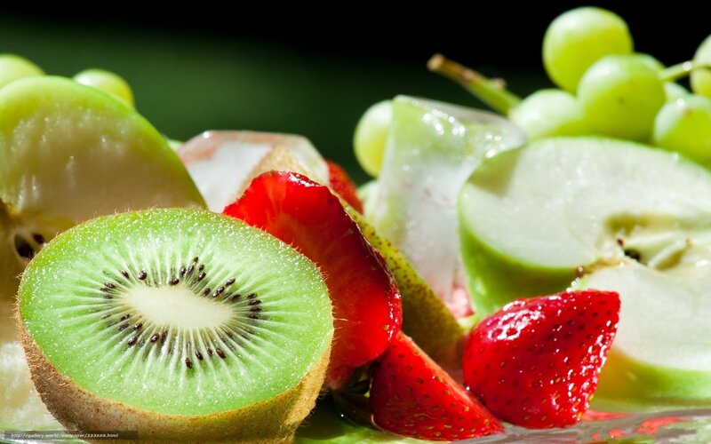 Sliced Kiwi and Fruit — Green