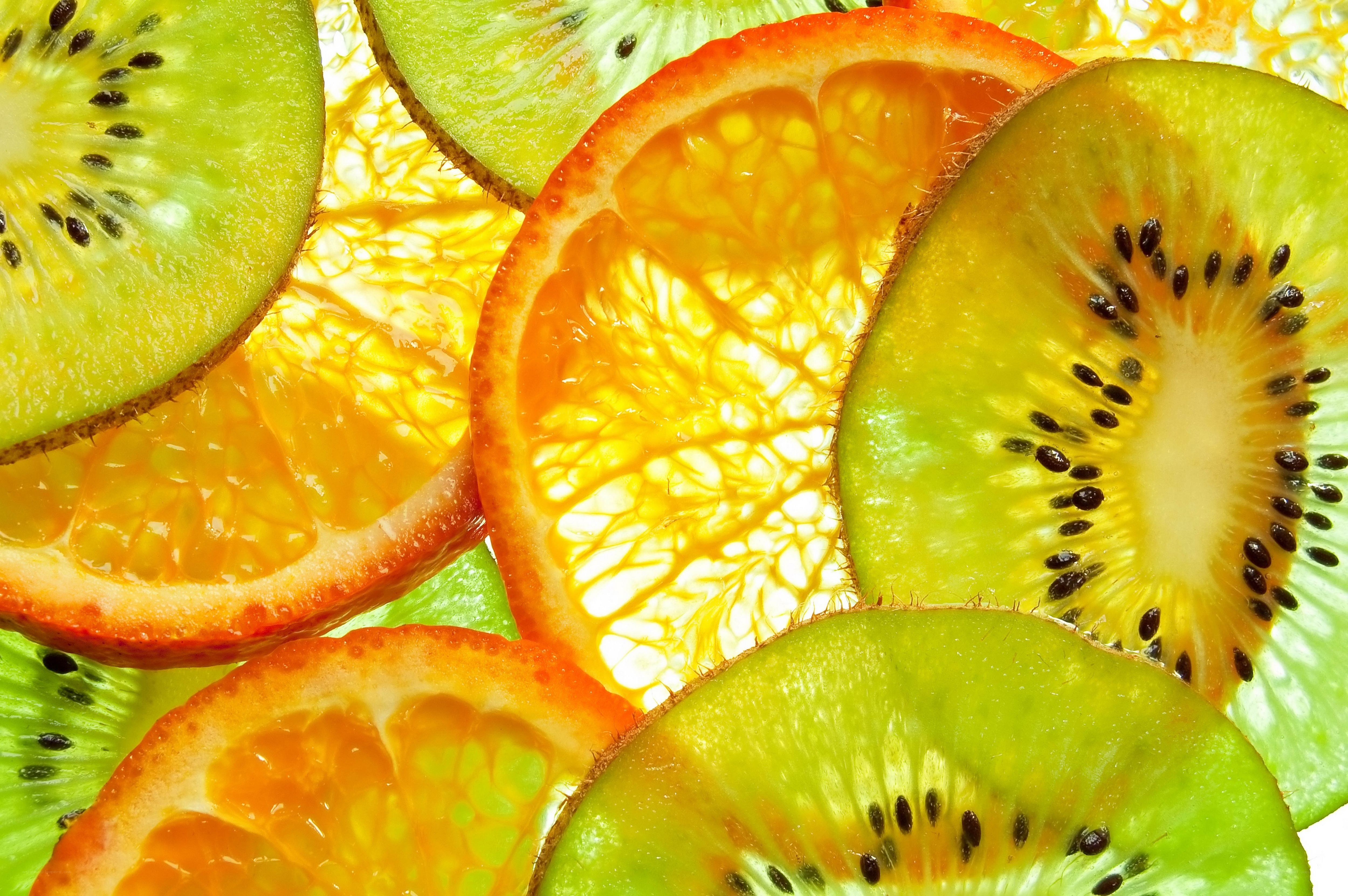 sliced kiwi and orange fruit