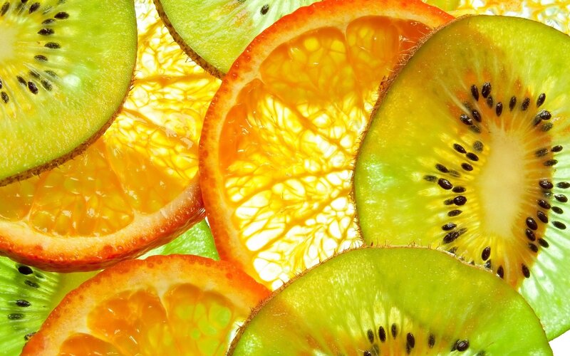 Sliced Kiwi and Orange