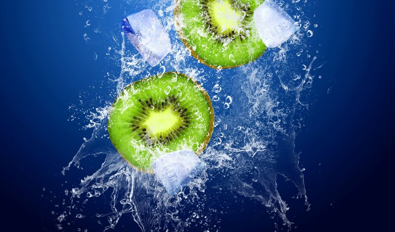 Sliced Kiwi Fruit — Blue, Dynamic