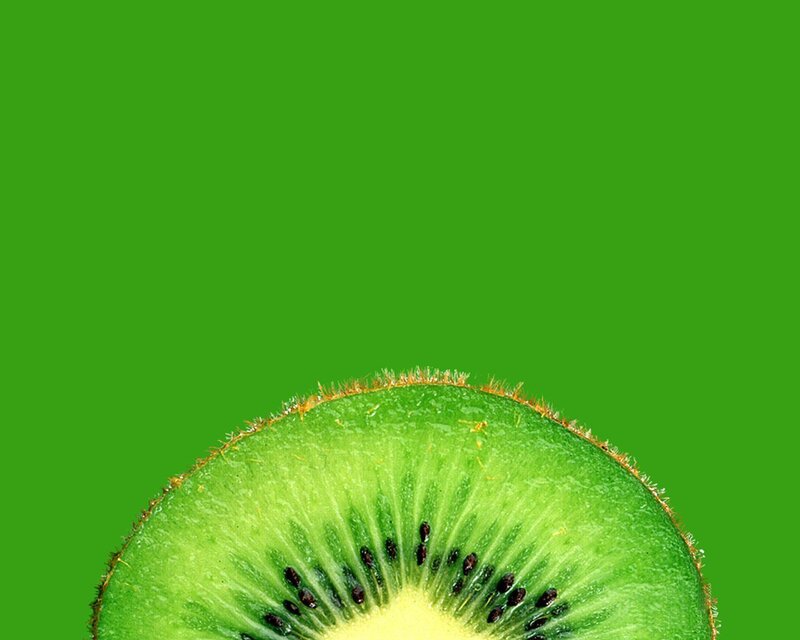 Sliced Kiwi Fruit — Green, Clean, Photograph, Green Background