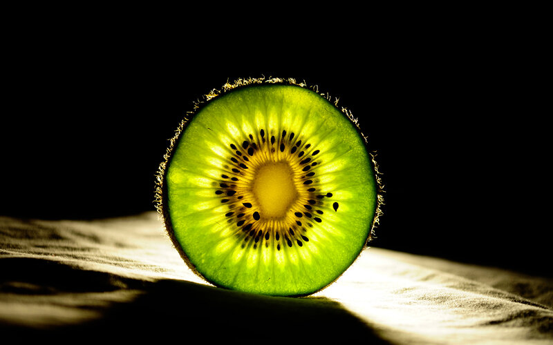 Sliced Kiwi Fruit — Green, Dramatic
