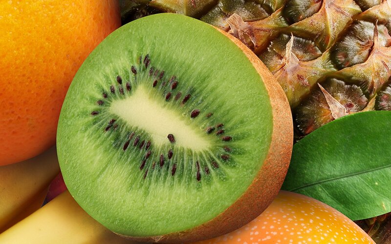 Sliced Kiwi Fruit — Green, Fresh