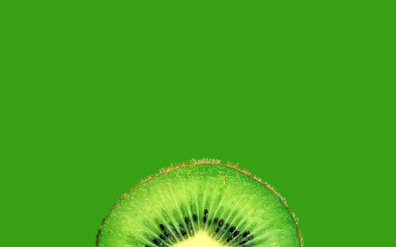 Sliced Kiwi Fruit — Green, Minimalist