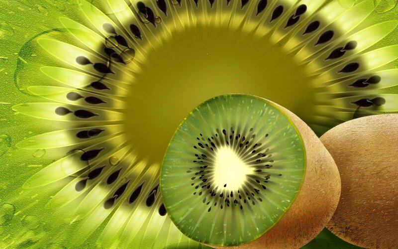 Sliced Kiwi Fruit — Green, Vibrant, Digital Art