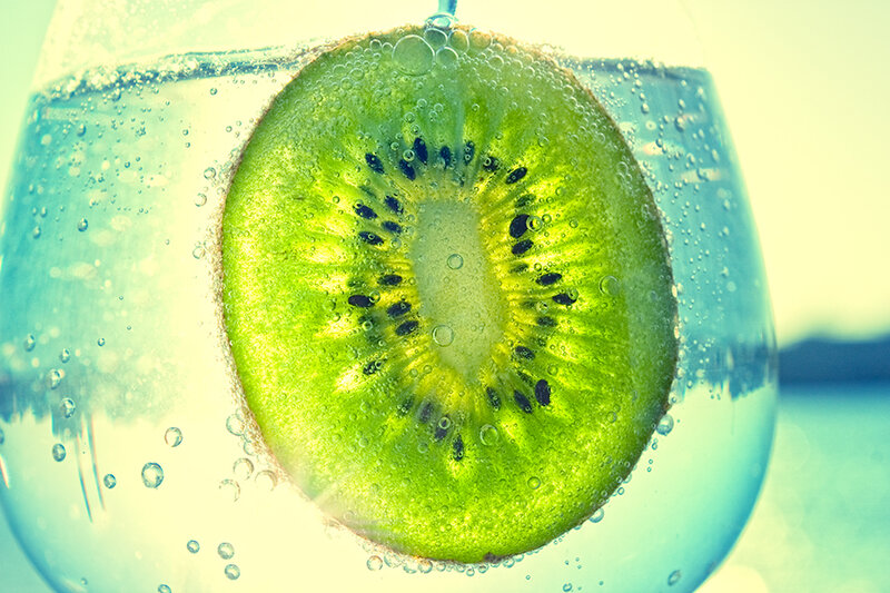 Sliced Kiwi in Water