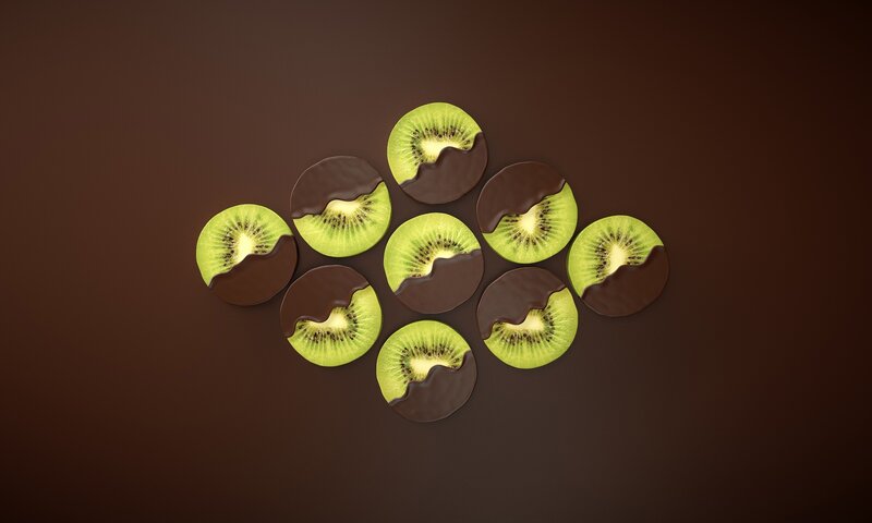 Sliced Kiwi with Chocolate
