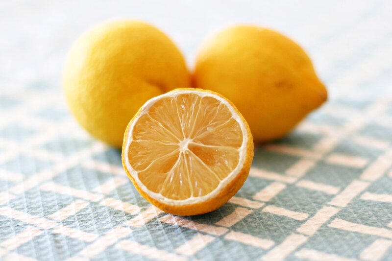 Sliced Lemon on Table