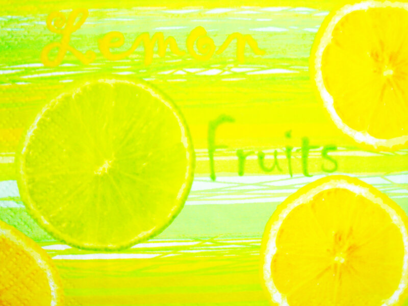 Sliced Lemons on Wood