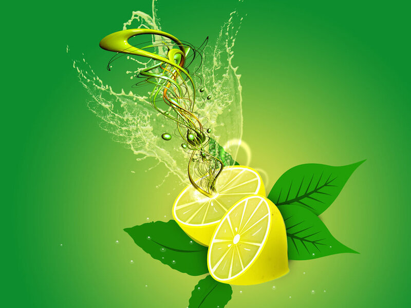 Sliced Lemons with Leaves