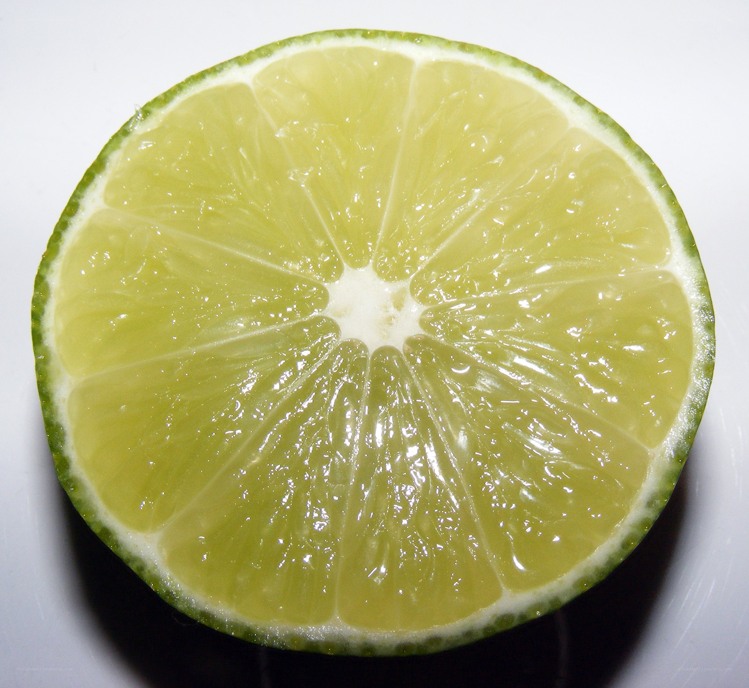 sliced lime cross-section
