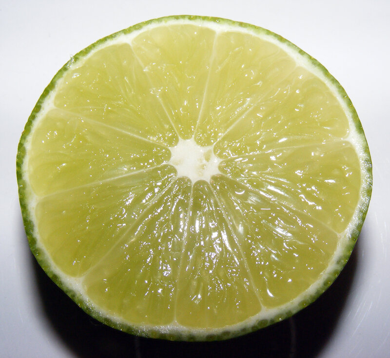 Sliced Lime Cross-section — Green, Fresh