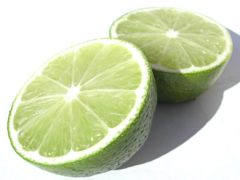sliced lime halves