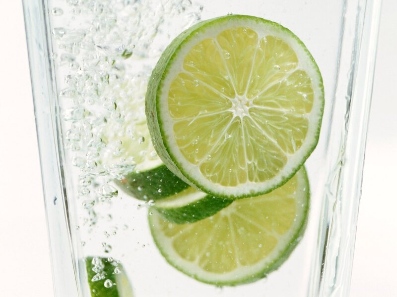 Sliced Lime in Water — Green