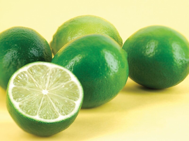 Sliced Lime on Yellow