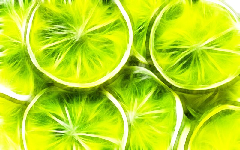 Sliced Limes — Green, Vibrant, Digital Art