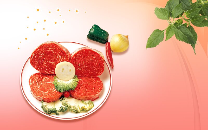 Sliced meat with vegetables