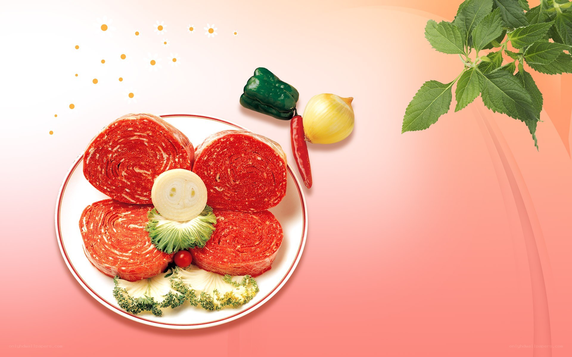 Sliced meat with vegetables