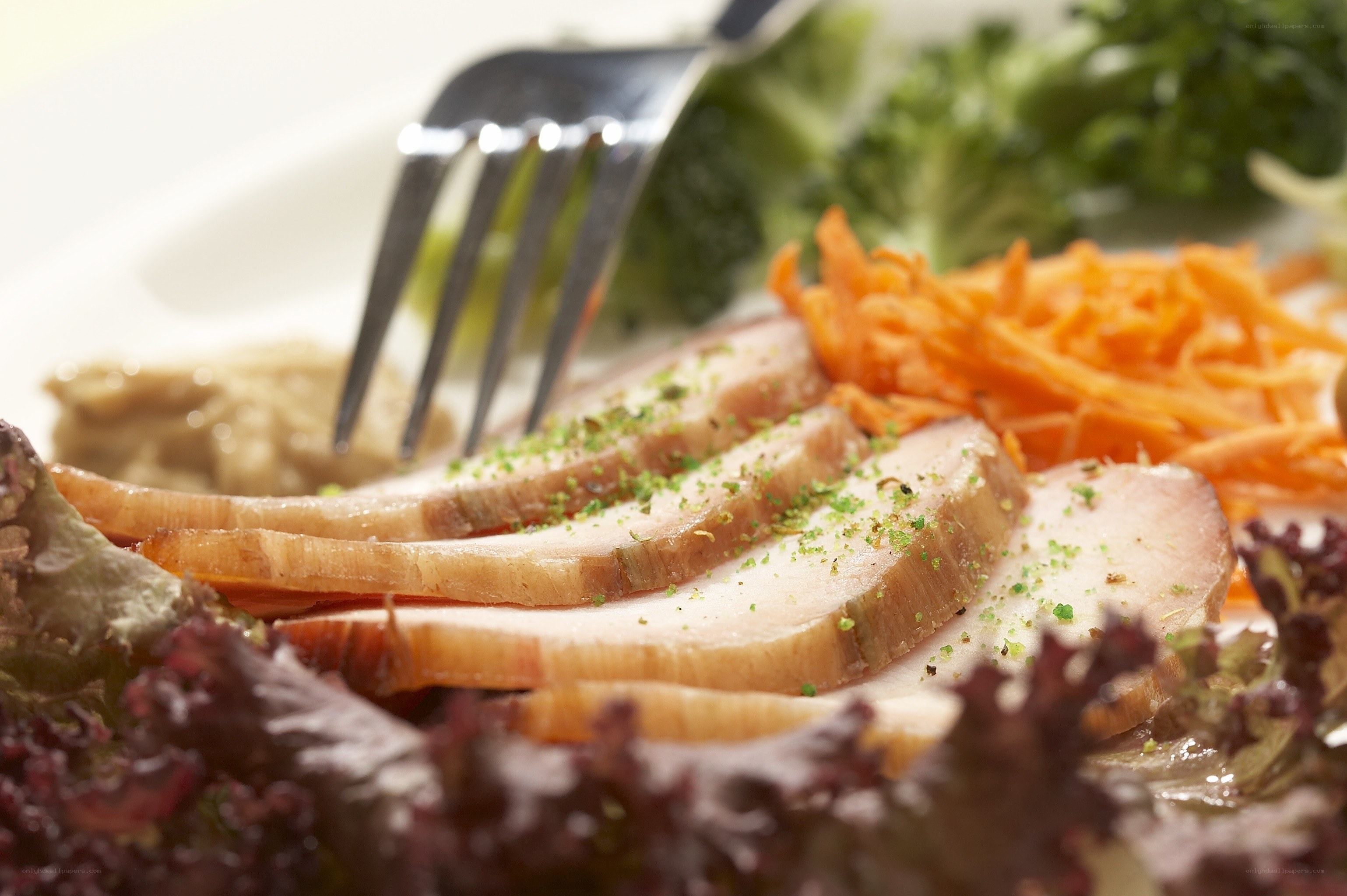sliced meat with vegetables