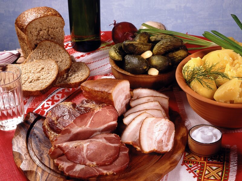 Sliced Meats on Wooden Board