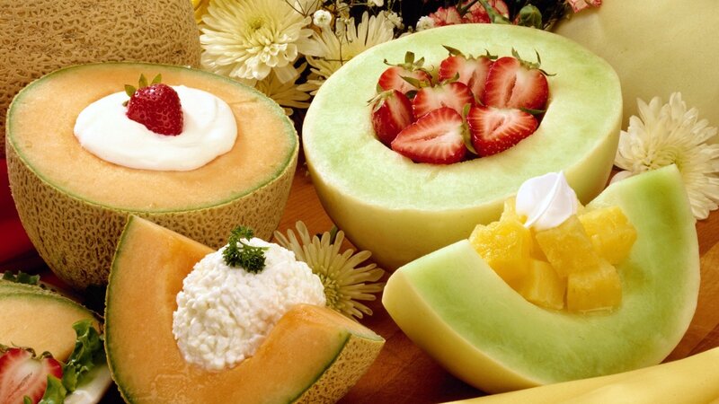 Sliced Melon Fruit — Green