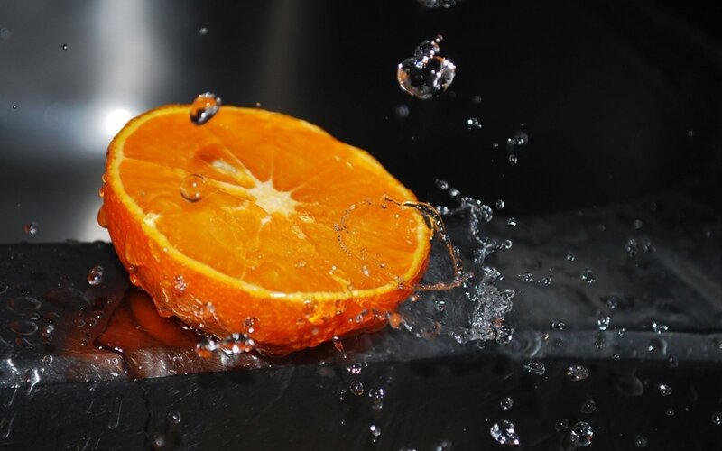 Sliced Orange Fruit — Black
